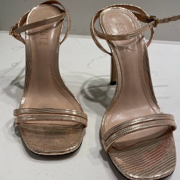 Schutz size 5 Gold Heel Sandal - Picture 4 of 4